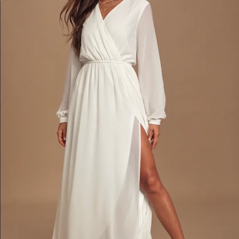 Wondrous Water Lilies White Maxi Dress